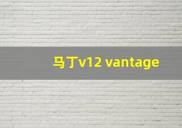 马丁v12 vantage